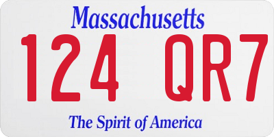 MA license plate 124QR7