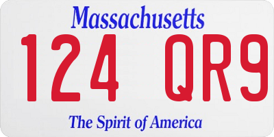 MA license plate 124QR9