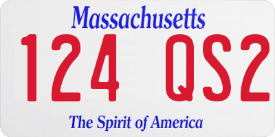 MA license plate 124QS2