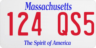 MA license plate 124QS5