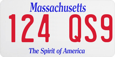 MA license plate 124QS9