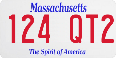 MA license plate 124QT2