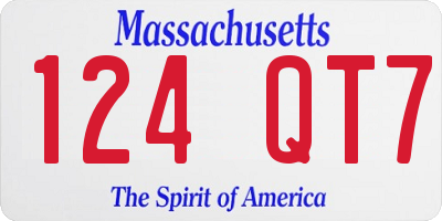 MA license plate 124QT7