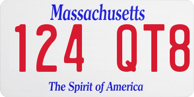 MA license plate 124QT8
