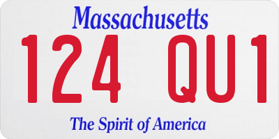 MA license plate 124QU1