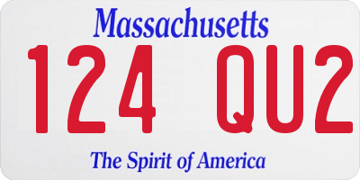 MA license plate 124QU2