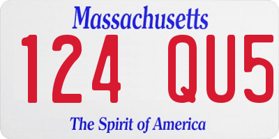 MA license plate 124QU5