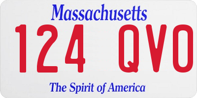 MA license plate 124QV0