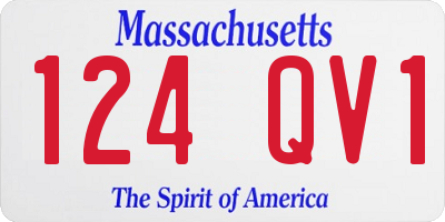 MA license plate 124QV1