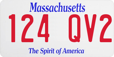 MA license plate 124QV2