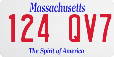 MA license plate 124QV7