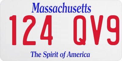 MA license plate 124QV9