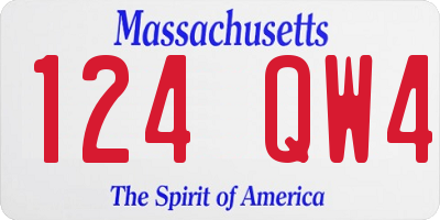MA license plate 124QW4