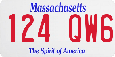 MA license plate 124QW6