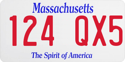 MA license plate 124QX5