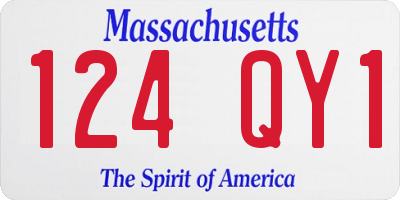 MA license plate 124QY1