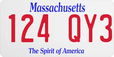 MA license plate 124QY3