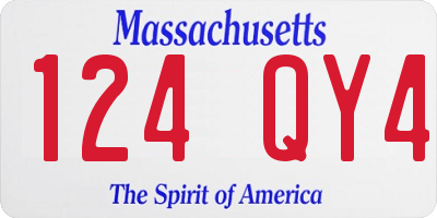 MA license plate 124QY4