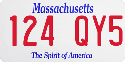 MA license plate 124QY5