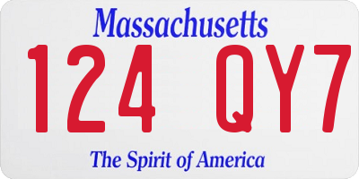 MA license plate 124QY7