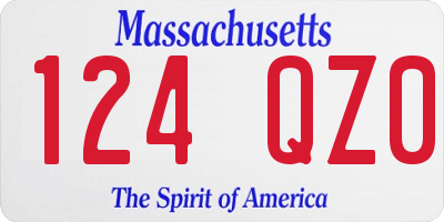 MA license plate 124QZ0
