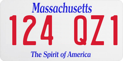 MA license plate 124QZ1