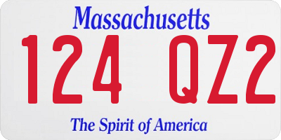 MA license plate 124QZ2