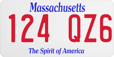 MA license plate 124QZ6