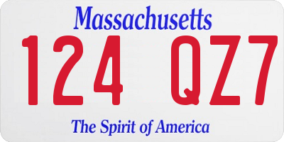 MA license plate 124QZ7