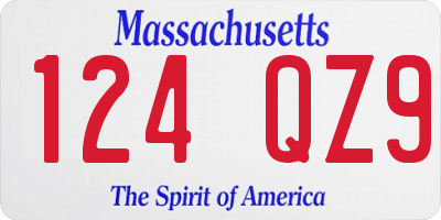 MA license plate 124QZ9
