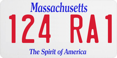 MA license plate 124RA1