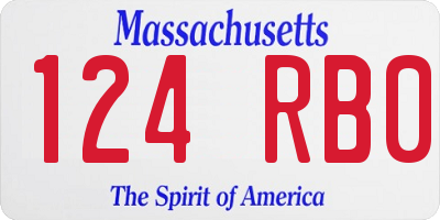 MA license plate 124RB0