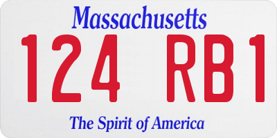 MA license plate 124RB1