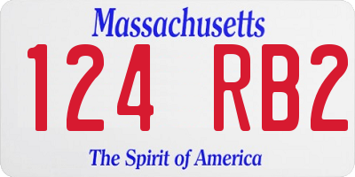 MA license plate 124RB2