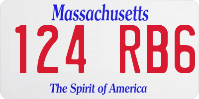 MA license plate 124RB6