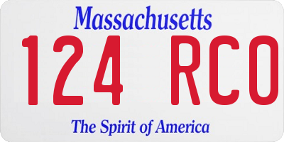 MA license plate 124RC0