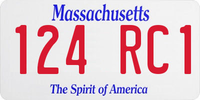 MA license plate 124RC1