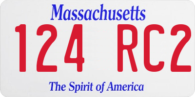 MA license plate 124RC2