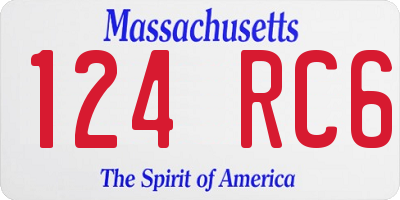 MA license plate 124RC6