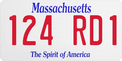 MA license plate 124RD1
