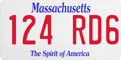 MA license plate 124RD6