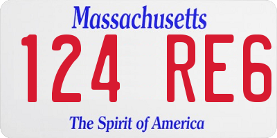 MA license plate 124RE6