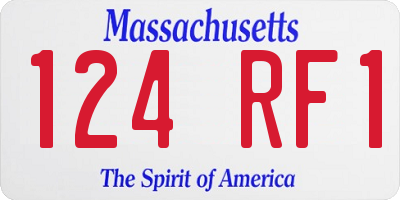 MA license plate 124RF1