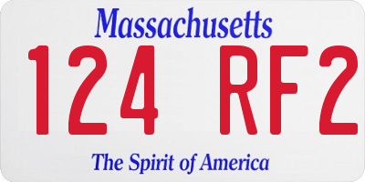 MA license plate 124RF2