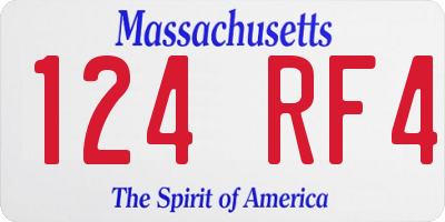 MA license plate 124RF4