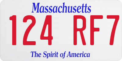 MA license plate 124RF7