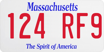 MA license plate 124RF9