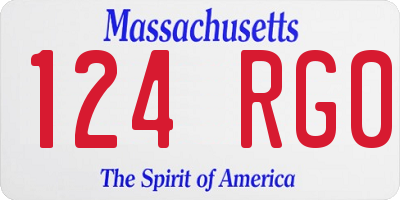 MA license plate 124RG0