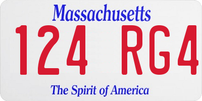 MA license plate 124RG4