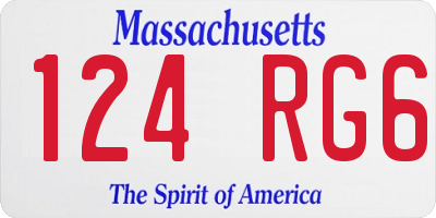 MA license plate 124RG6